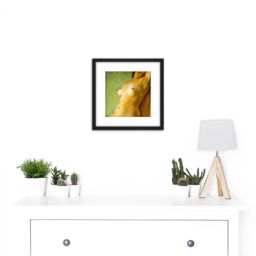 Artery8 Sicurezza Female Torso Painting 8X8 Inch Square Wooden Framed Wall Art Print Picture with Mount in Black - thumbnail 2
