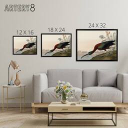 "Artery8 Audubon Birds Glossy Ibis Painting Framed Canvas Wall Art Print - Size: W12"" x H16""" - thumbnail 4