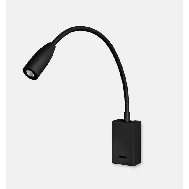 Netlighting Bed LED Wall Reading Light Black 160lm 3000K