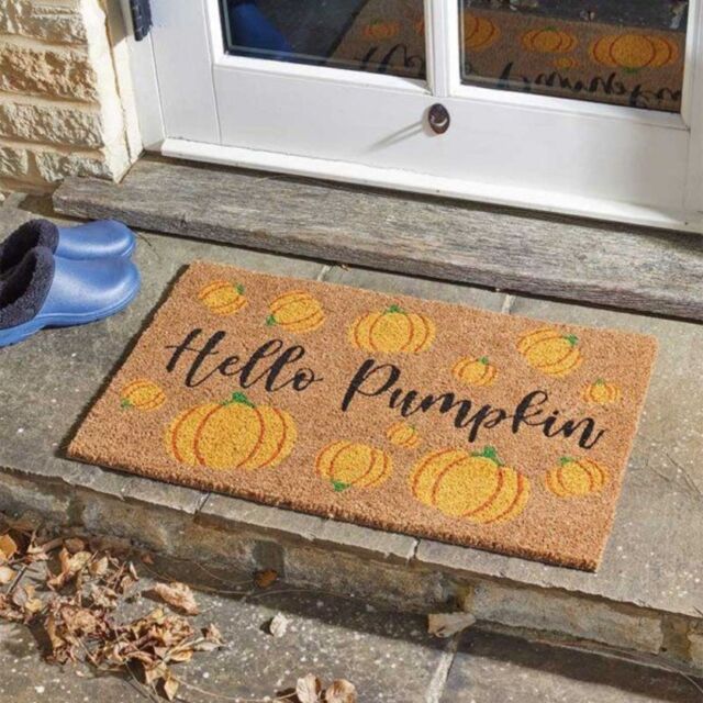 Garden Greatness Hello Pumpkin Coir Autumn Door Mat in Brown - Size: 1 Pack - image 1