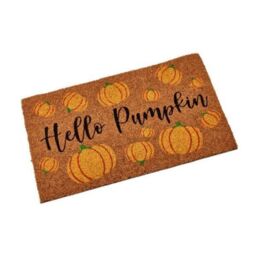 Garden Greatness Hello Pumpkin Coir Autumn Door Mat in Brown - Size: 1 Pack - thumbnail 2