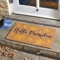 Garden Greatness Hello Pumpkin Coir Autumn Door Mat in Brown - Size: 1 Pack - thumbnail 1