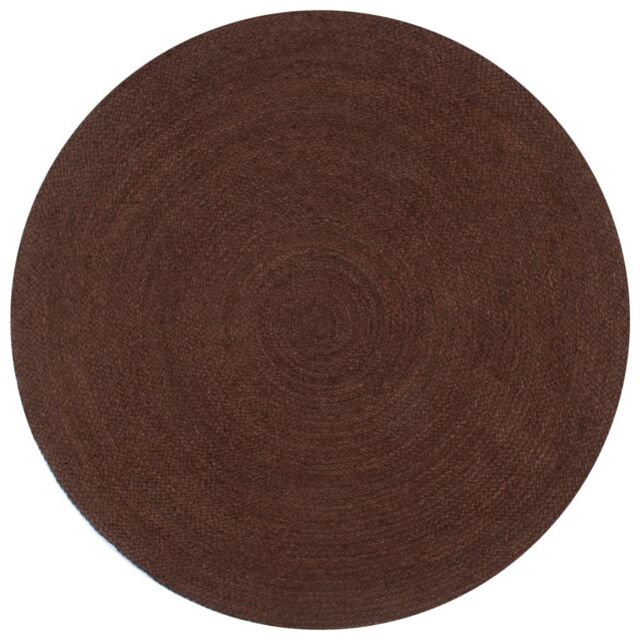 Berkfield Home Handmade Rug Jute Round 90 cm Brown - Size: 100 cm diameter - image 1