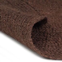 Berkfield Home Handmade Rug Jute Round 90 cm Brown - Size: 100 cm diameter - thumbnail 2