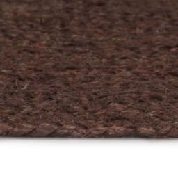 Berkfield Home Handmade Rug Jute Round 90 cm Brown - Size: 100 cm diameter - thumbnail 3