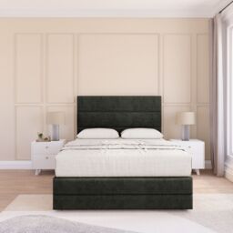 "Sloomy Monaco Bed Base 2 Drawers 12"" Footboard & 26"" Struts Headboard in Dark Grey - Size: Super King" - thumbnail 2