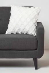 Homescapes Geometric Diamond Tufted Cotton Cushion in White - Size: 45 cm x 45 cm - thumbnail 2