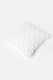 Homescapes Geometric Diamond Tufted Cotton Cushion in White - Size: 45 cm x 45 cm - thumbnail 5