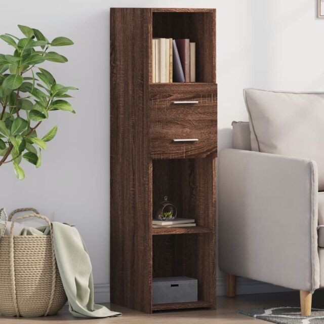 Berkfield Home Highboard Brown Oak 30x42.5x124 cm Engineered Wood - image 1