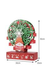 Living and Home Christmas Wooden Ferris Wheel Advent Calendar with Base in Red - thumbnail 6