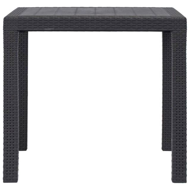 Berkfield Home Garden Table Brown 79x79x72 cm Plastic Rattan Look - Size: 79 x 79 x 72 cm - image 1