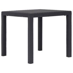 Berkfield Home Garden Table Brown 79x79x72 cm Plastic Rattan Look - Size: 79 x 79 x 72 cm - thumbnail 2