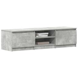 Berkfield Home TV Cabinet Concrete Grey 140x40x35.5 cm Engineered Wood - thumbnail 4