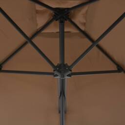 Berkfield Home Outdoor Parasol with Steel Pole 300 cm Taupe in Beige - thumbnail 5