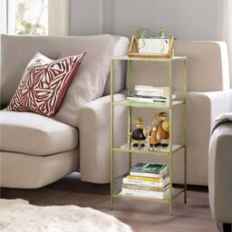 Rafaelo Mobilia Gold Glass 4 Tier Side Table - thumbnail 4