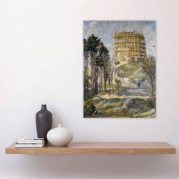 "Artery8 Water Tower in Hermsdorf Landscape Beckmann Wall Art Poster Print - Size: W12"" x H16""" - thumbnail 4