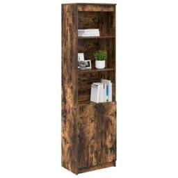 Berkfield Home Highboard Smoked Oak 50x35x180 cm Engineered Wood in Brown - Size: 50 x 35 x 180 cm - thumbnail 4