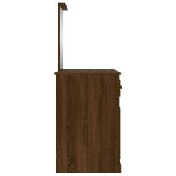 Berkfield Home Durable Dressing Table with Mirror Brown Oak 90x50x132.5 cm Engin - thumbnail 8
