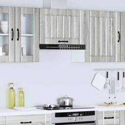 Berkfield Home Kitchen Wall Cabinet Lucca Grey Sonoma Engineered Wood - thumbnail 4