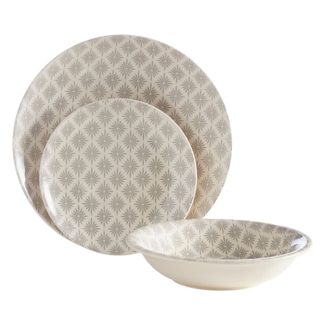 Orsina Maya Grey & White 12 Pc Dinner Set - image 1