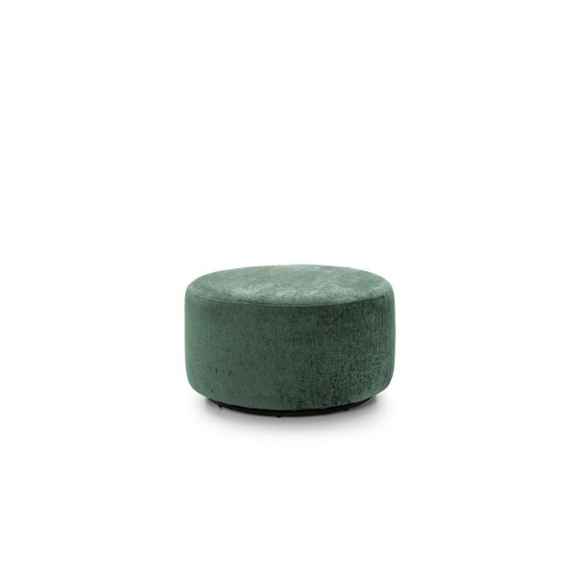 Abakus Direct Harriet Crushed Chenille Swivel Footstool in Rifle Green - image 1
