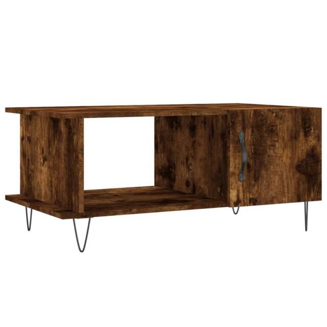 Berkfield Home Coffee Table Smoked Oak 90x50x40 cm Engineered Wood in Brown - Size: 90 x 50 x 40 cm - image 1