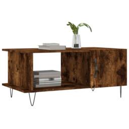 Berkfield Home Coffee Table Smoked Oak 90x50x40 cm Engineered Wood in Brown - Size: 90 x 50 x 40 cm - thumbnail 3