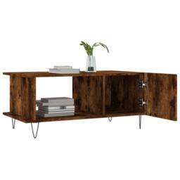 Berkfield Home Coffee Table Smoked Oak 90x50x40 cm Engineered Wood in Brown - Size: 90 x 50 x 40 cm - thumbnail 4