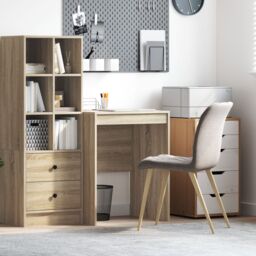 Berkfield Home Computer Desk Sonoma oak Particle board 60 x 50 x 76 cm in Brown