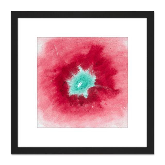 Artery8 Hilma Af Klint Untitled 1920 Abstract Painting 8X8 Inch Square Wooden Framed Wall Art Print Picture with Mount in Black - image 1