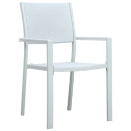 Berkfield Home Garden Chairs 4 pcs White Plastic Rattan Look - thumbnail 2