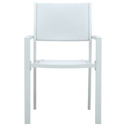 Berkfield Home Garden Chairs 4 pcs White Plastic Rattan Look - thumbnail 3