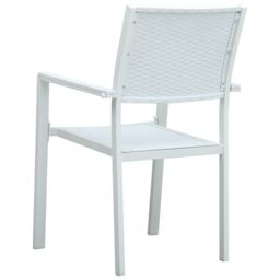 Berkfield Home Garden Chairs 4 pcs White Plastic Rattan Look - thumbnail 5