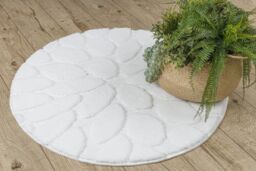 RugsX Dywaniki Łazienkowe Rug in White - Size: 100 cm diameter - thumbnail 5