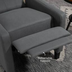 Wyld Haus Lino Microfibre Charcoal Grey Button Tufted Wingback Recliner Armchair - thumbnail 7
