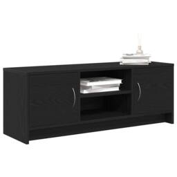 Berkfield Home TV Cabinet Black Oak 102x30x37.5 cm Engineered Wood - thumbnail 4