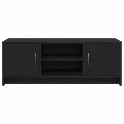 Berkfield Home TV Cabinet Black Oak 102x30x37.5 cm Engineered Wood - thumbnail 6