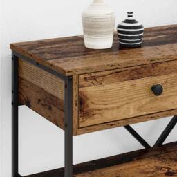 Berkfield Home Elegant Console Table Old Wood 75x34.5x75 cm Engineered Wood in Brown - thumbnail 4