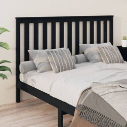 Berkfield Home Bed Headboard Black 166x6x101 cm Solid Wood Pine - Size: 166 x 6 x 101 cm - thumbnail 4
