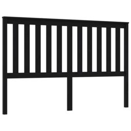 Berkfield Home Bed Headboard Black 166x6x101 cm Solid Wood Pine - Size: 166 x 6 x 101 cm - thumbnail 2