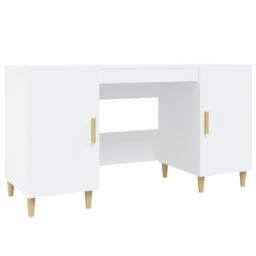 Berkfield Home Desk White 140x50x75 cm Engineered Wood - Size: 140 x 50 x 75 cm - thumbnail 2