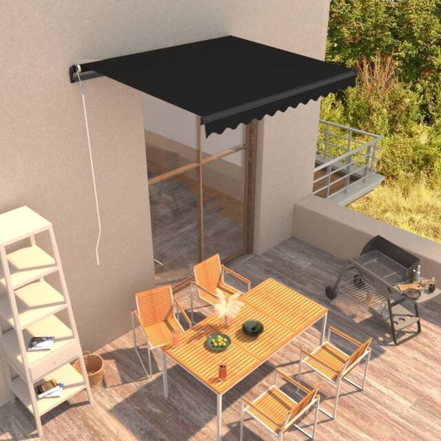 Berkfield Home Manual Retractable Awning 300x250 cm Anthracite in Black - image 1