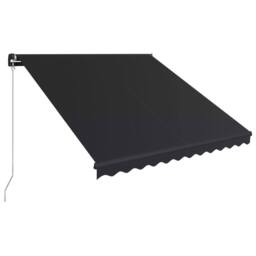 Berkfield Home Manual Retractable Awning 300x250 cm Anthracite in Black - thumbnail 2