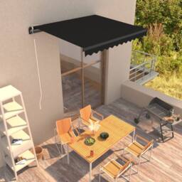 Berkfield Home Manual Retractable Awning 300x250 cm Anthracite in Black - thumbnail 1