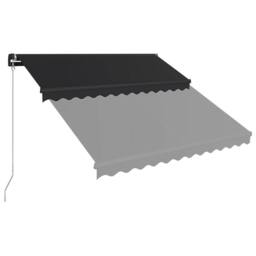 Berkfield Home Manual Retractable Awning 300x250 cm Anthracite in Black - thumbnail 3