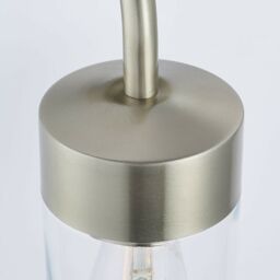 Loops IP44 Outdoor Wall Light Brushed Stainless Steel & Glass Shade Nautical Lantern in Metallics - thumbnail 5