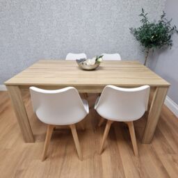 KOSY KOALA Wooden Dining Table & 4 Chairs Padded Cushioned Seats Chairs - Size: 140 cm x 80 cm - thumbnail 2
