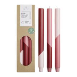 Originalhome Eden Diagonal Candles (Pack of 3) in Red - thumbnail 3