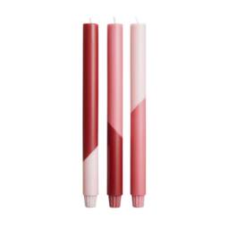 Originalhome Eden Diagonal Candles (Pack of 3) in Red - thumbnail 1