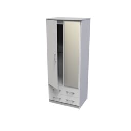 Ready Assembled 2 U Hampshire 2 Door 2 Drawer Mirrored Wardrobe (Ready Assembled) in White - thumbnail 5